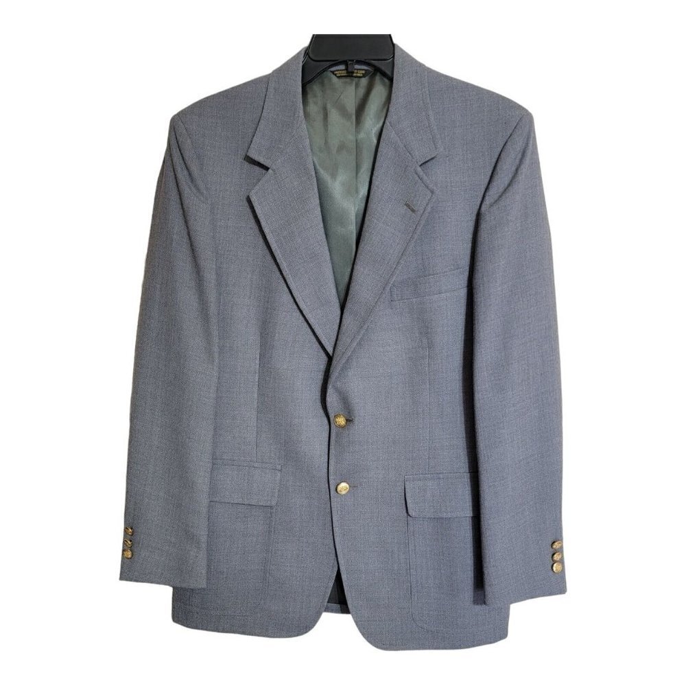 PALM BEACH Men Sport Coat Gray  Jacket Blazer 42 L Made in USA
